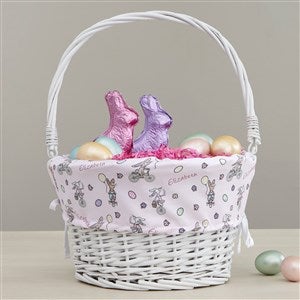 Easter philoSophies® Personalized  Easter White Basket with Folding Handle - 40213-W
