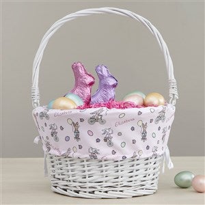 Easter philoSophies® Personalized Easter White Basket with Folding Handle - 40213-W