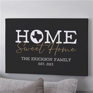 Personalized State Canvas Prints - Home Sweet Home - 32" x 48" - 40217-32x48