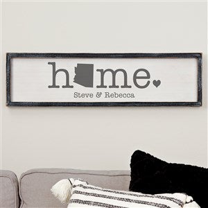 Home State Personalized Blackwashed Barnwood Frame- 30 x 8 - 40218B-30x8