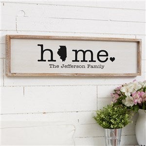 Home State Personalized Whitewashed Barnwood Frame- 30" x 8" - 40218-30x8