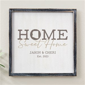 Home Sweet Home Personalized State Barnwood Wall Art- 12 x 12 - 40219B-12x12