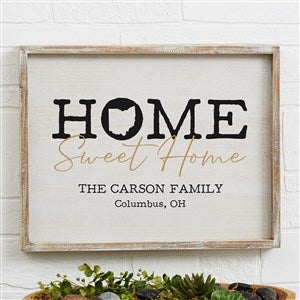 Home Sweet Home Personalized State Barnwood Wall Art- 14 x 18 - 40219-14x18