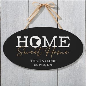Home Sweet Home Personalized State Oval Wood Sign - 40221