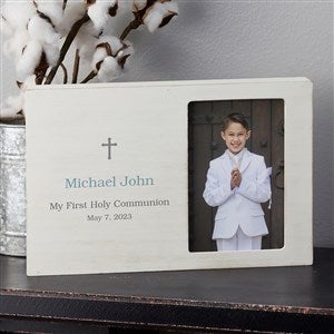 Communion Cross Personalized Whitewashed Off-Set Frame - 40262