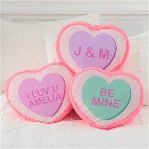 Conversation Heart Personalized Heart Throw Pillow - 40286