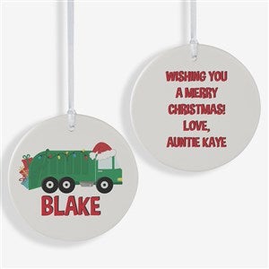 Construction  Monster Truck Personalized Ornament- 3.75 Matte - 2 Sided - 40311-2L