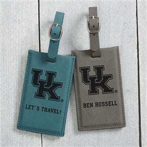 NCAA Kentucky Wildcats Personalized Leatherette Luggage Tag- Charcoal - 40314-G