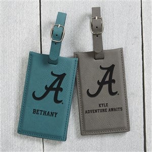 NCAA Alabama Crimson Tide Personalized Leatherette Luggage Tag- Charcoal - 40318-G