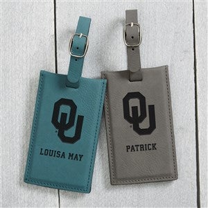 NCAA Oklahoma Sooners Personalized Leatherette Luggage Tag- Charcoal - 40322-G