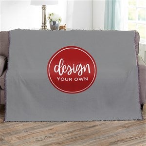 Design Your Own Personalized 56x60 Woven Throw- Grey - 40366-G