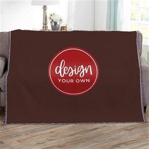 Design Your Own Personalized 56x60 Woven Throw- Brown - 40366-BR