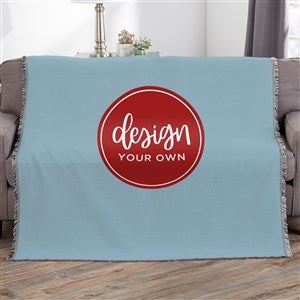 Design Your Own Personalized 56x60 Woven Throw- Slate Blue - 40366-SB