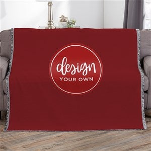 Design Your Own Personalized 56x60 Woven Throw- Burgundy - 40366-BU