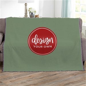 Design Your Own Personalized 56x60 Woven Throw- Sage Green - 40366-SG