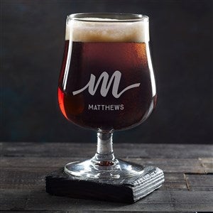 Script Initial Personalized Belgium Craft Beer Glass - 40378