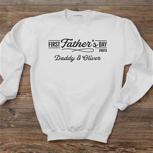 Daddy's First Father's Day Personalized Hanes® Adult Crewneck Sweatshirt - 40445-S