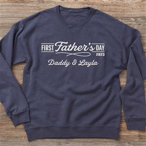 Daddy's First Father's Day Personalized Hanes® Adult ComfortWash™ Sweatshirt - 40445-CWS