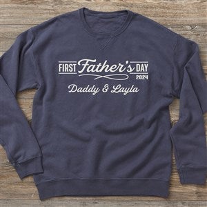 Daddys First Fathers Day Personalized Hanes® Adult ComfortWash™ Sweatshirt - 40445-CWS