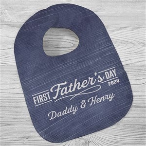 Daddys First Fathers Day Personalized Baby Bib - 40447-B