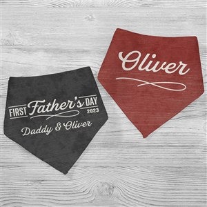 Daddy's First Father's Day Personalized Bandana Bibs- Set of 2 - 40447-BB