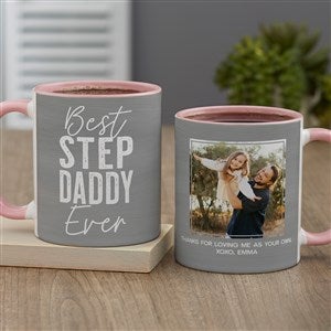 Best Step Dad Personalized Photo Coffee Mug 11 oz.- Pink - 40462-P