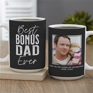 Best Step Dad Personalized Photo Coffee Mug 15 oz.- White - 40462-L