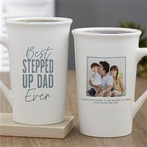 Best Step Dad Personalized Photo Latte Mug 16 oz.- White - 40462-U