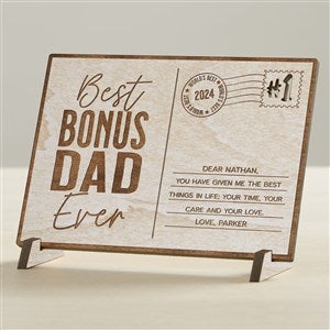 Best Step Dad Personalized Wood Postcard-Whitewash - 40464-W