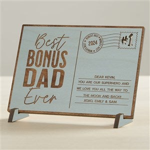 Best Step Dad Personalized Wood Postcard-Blue Stain - 40464-BL