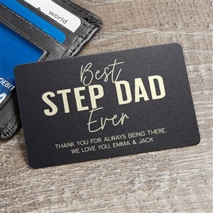 Best Step Dad Engraved Metal Wallet Card - 40465