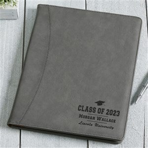 The Graduate Personalized Full Pad Portfolios-Charcoal - 40481-C