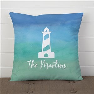 Seaside Watch Personalized 14 Velvet Throw Pillow - 40488-SV