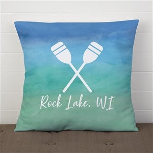 Seaside Watch Personalized 18 Velvet Throw Pillow - 40488-LV
