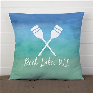 Seaside Watch Personalized 18 Velvet Throw Pillow - 40488-LV