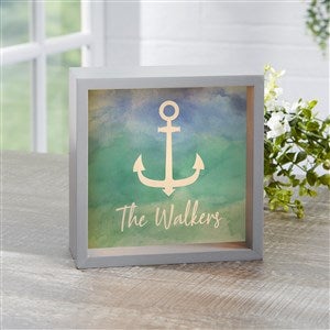 Seaside Watch Personalized LED Light Shadow Box- 6"x 6" - 40489-6x6