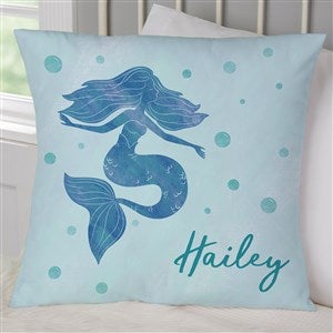 Mermaid Kisses Personalized 18 Velvet Throw Pillow - 40505-LV