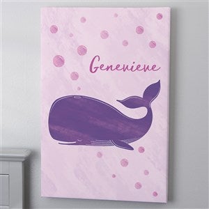 Whale Wishes Personalized Canvas Print - 24" x 36" - 40515-XL