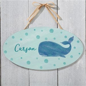 Whale Wishes Personalized Oval Wood Sign - 40516