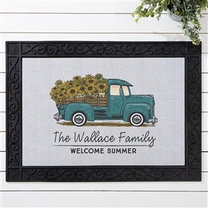 Antique Sunflower Truck Personalized Doormat- 18x27 - 40528