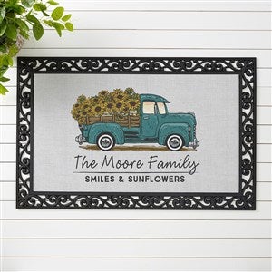 Antique Sunflower Truck Personalized Doormat- 20x35 - 40528-M