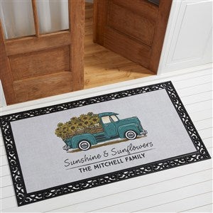 Antique Sunflower Truck Personalized Doormat- 24x48 - 40528-O