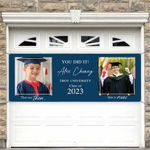 Then & Now Graduate Personalized Photo Banner - 45x108 - 40541-LP