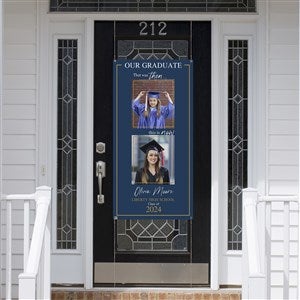Then & Now Graduate Personalized Photo Door Banner - 40545