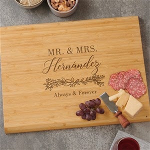 Laurels Of Love Personalized Bamboo Cutting Board - Large - 40549-L
