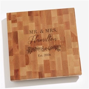 Laurels Of Love Personalized 12x12 Butcher Block Cutting Board - 40551-12