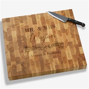 Laurels Of Love Personalized 16x18 Butcher Block Cutting Board - 40551
