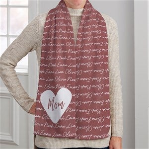 Family Heart  Personalized Womens Fleece Scarf - 40556-F