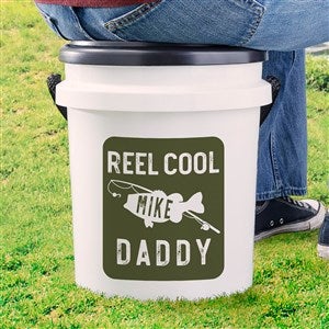 Personalized Fishing Bucket Seat - Reel Cool Dad - 5 Gallon - 40574-L
