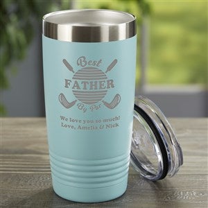 Best Dad By Par Personalized 20 oz. Stainless Steel Tumbler- Teal - 40579-T